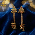 Kashmiri Long Chain Ghungroo Earrings – Elegant Festive Jewellery