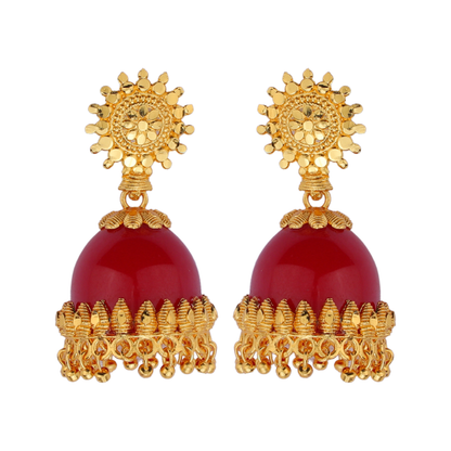 Bold & Beautiful: Radiant Red Jumka Earrings