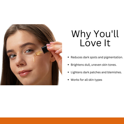 2% Kojic Acid Face Serum with Vitamin C for Dark Spots Glow All Skin Types (15 ml)