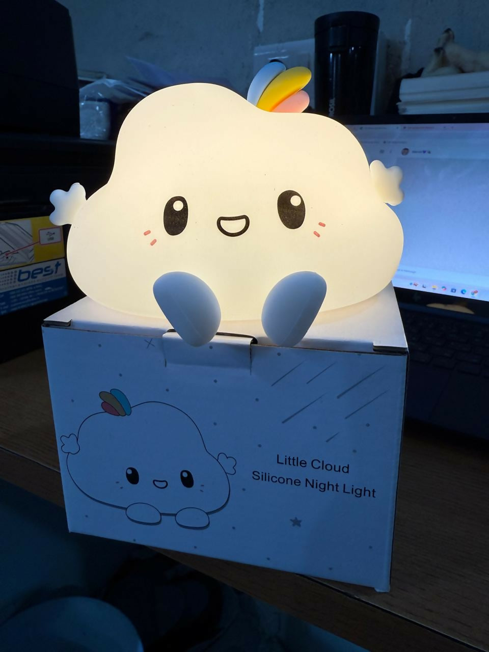Cute Cloud Silicone Night Lamp with Soft Warm Glow for Kids Bedroom Décor
