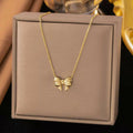 Gold Bow Pendant Necklace – Minimalist Stylish Jewelry for Women