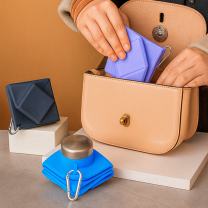 Silicone Collapsible Water Bottle 600ml | BPA Free Foldable Travel Bottle