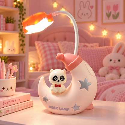 Kawaii Pink Crescent Moon Desk Lamp