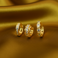 Gold Plated AD Channel Set Nosepin Hoop Ring for women and girls Combo Pack of 2