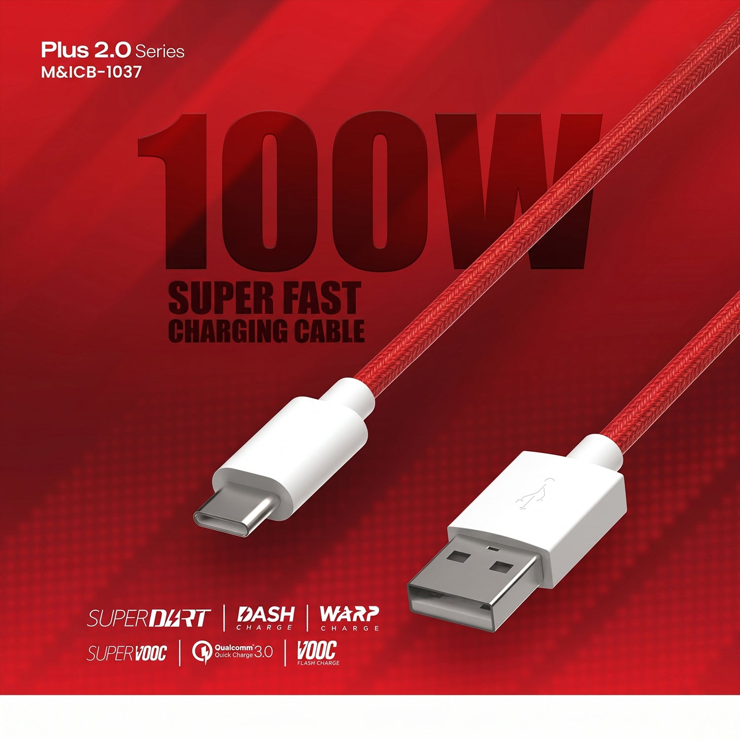 Plus 2.0 Series super fast charging cable coiled design