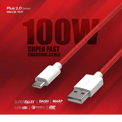 Plus 2.0 Series super fast charging cable coiled design