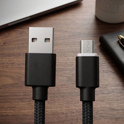 30W USB to Micro USB Braided Charging Cable with Mobile Stand (1 Pc, 1 Mtr)
