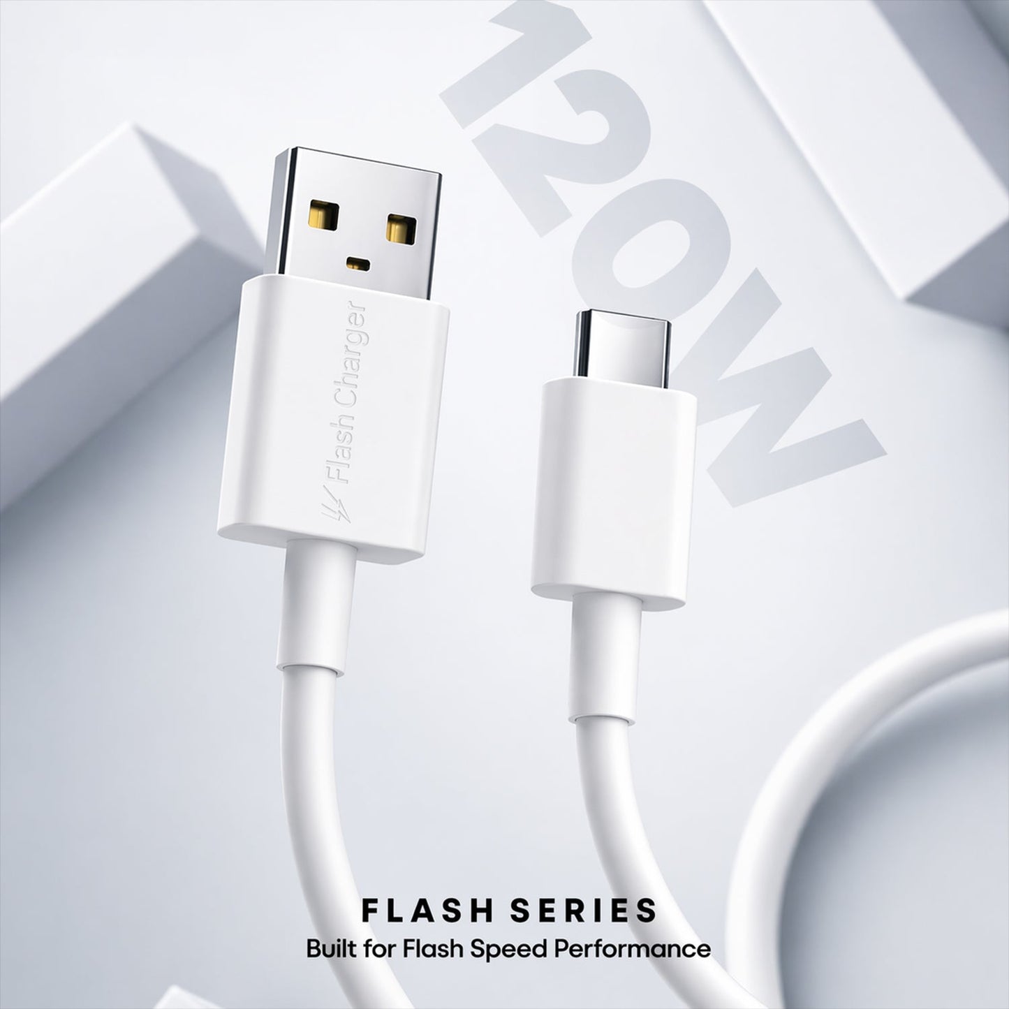 Flash Series 120W USB to Type C Super Fast Charging Cable (1 Mtr)
