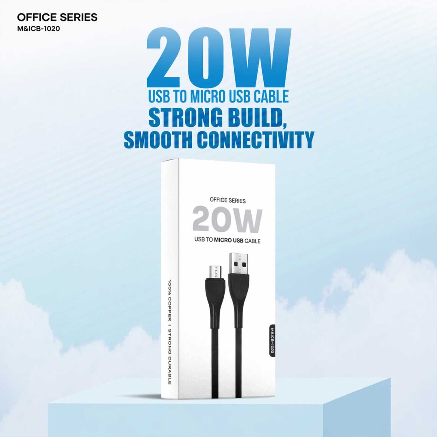 Office Series 20W USB to Micro USB Fast Charging Cable (1 Pc)