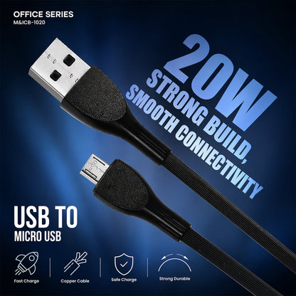 Office Series 20W USB to Micro USB Fast Charging Cable (1 Pc)