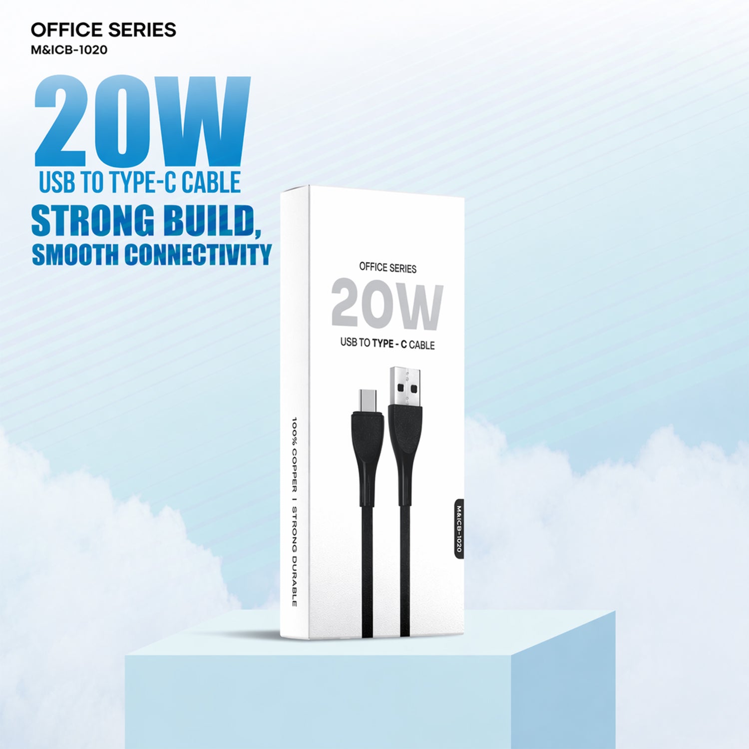 Office Series 20W USB to Type-C Fast Charging Cable (1 Pc)