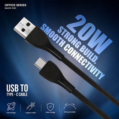 Office Series 20W USB to Type-C Fast Charging Cable (1 Pc)