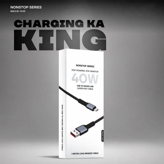 Nonstop Series 40W USB to Micro USB Super Fast Charging Cable (1 Mtr)