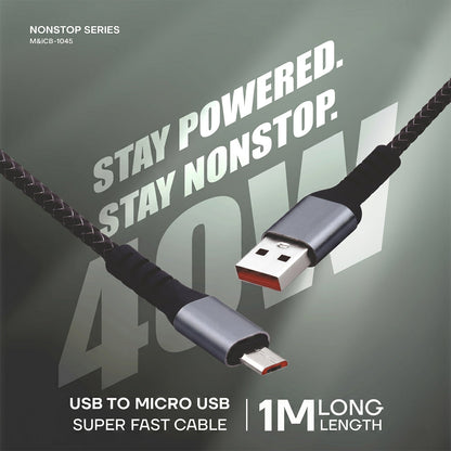 Nonstop Series 40W USB to Micro USB Super Fast Charging Cable (1 Mtr)