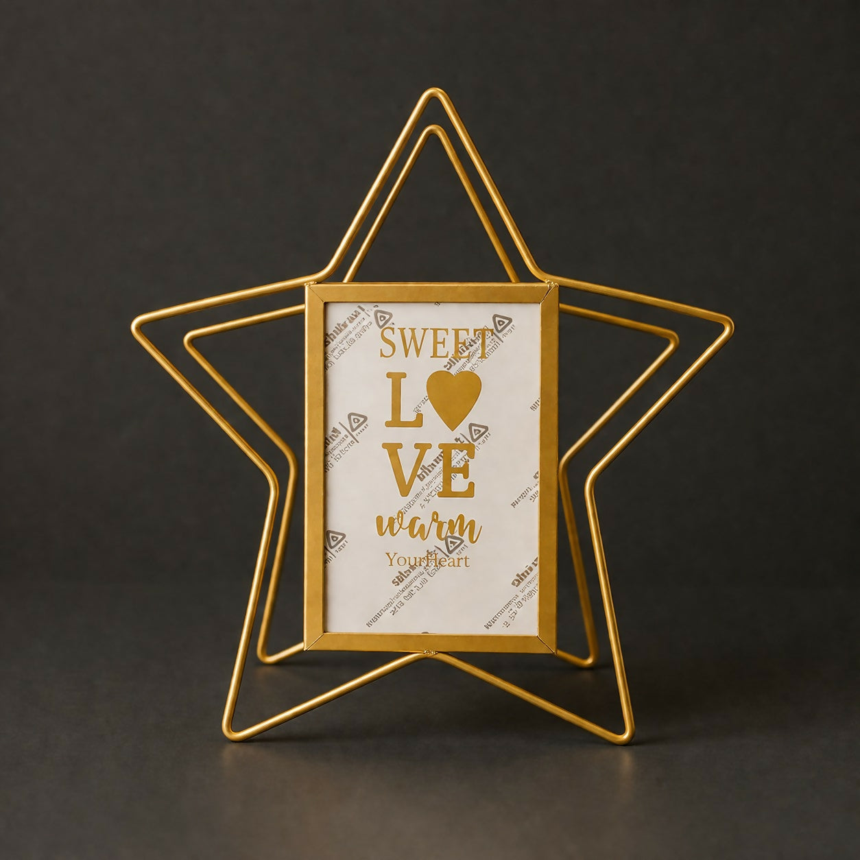 Star Shape Metal Photo Frame Table Decor Stand Display Frame