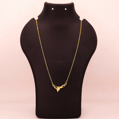 Gold Plated Floral Leaf Necklace with AD For women and girls