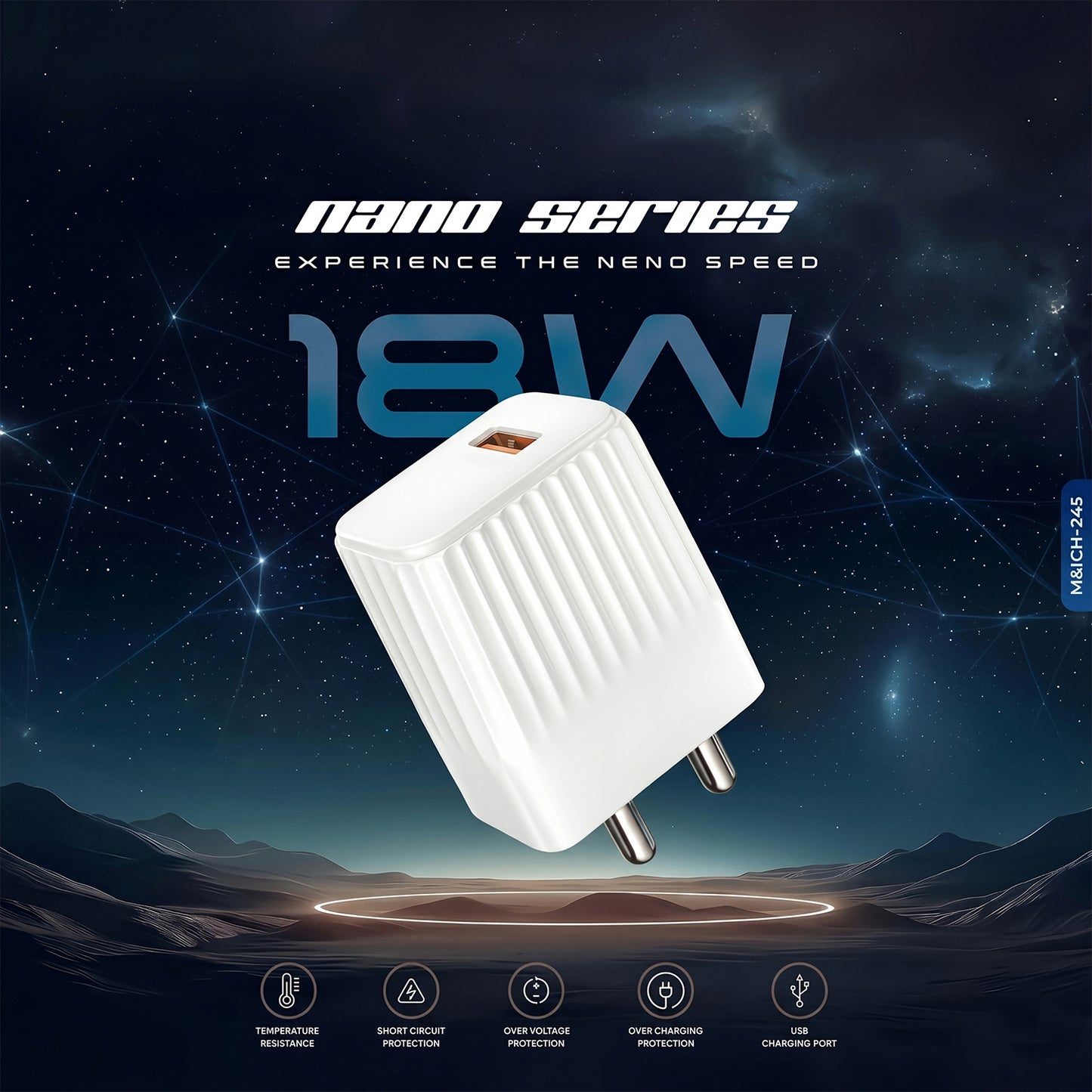 18W Fast Charging USB Wall Adapter with Free Micro USB Cable