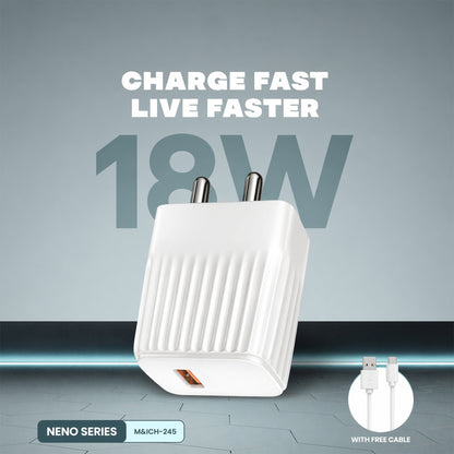 USB charger paired with free Type C charging cable for modern devices