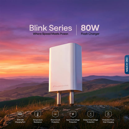 Blink Series 80W Power Adapter angled view