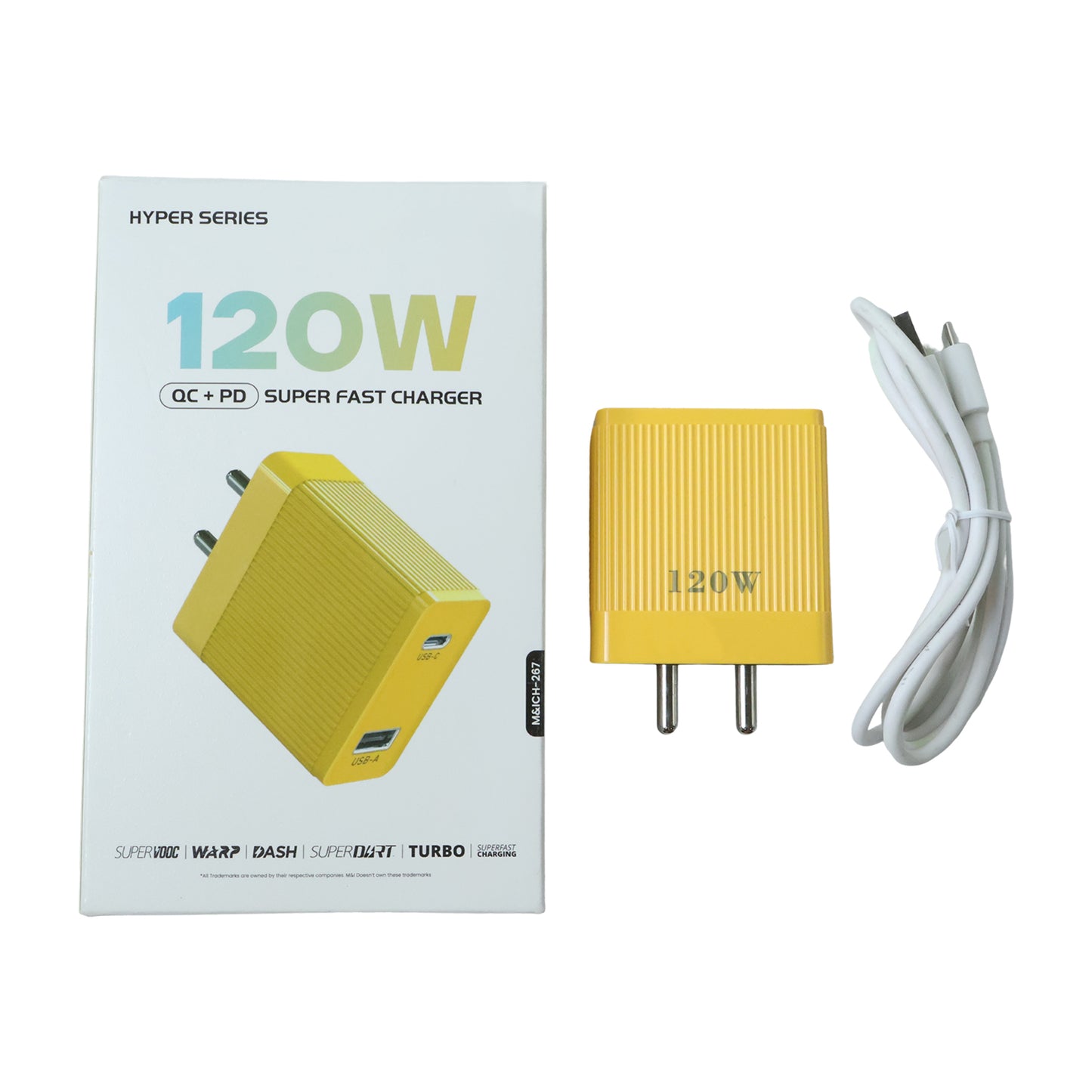 Side view of Hyper Series fast charging power adapter