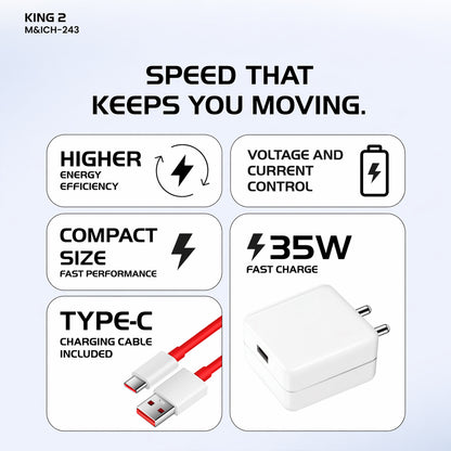 Type-C cable included with King 2 Series charger