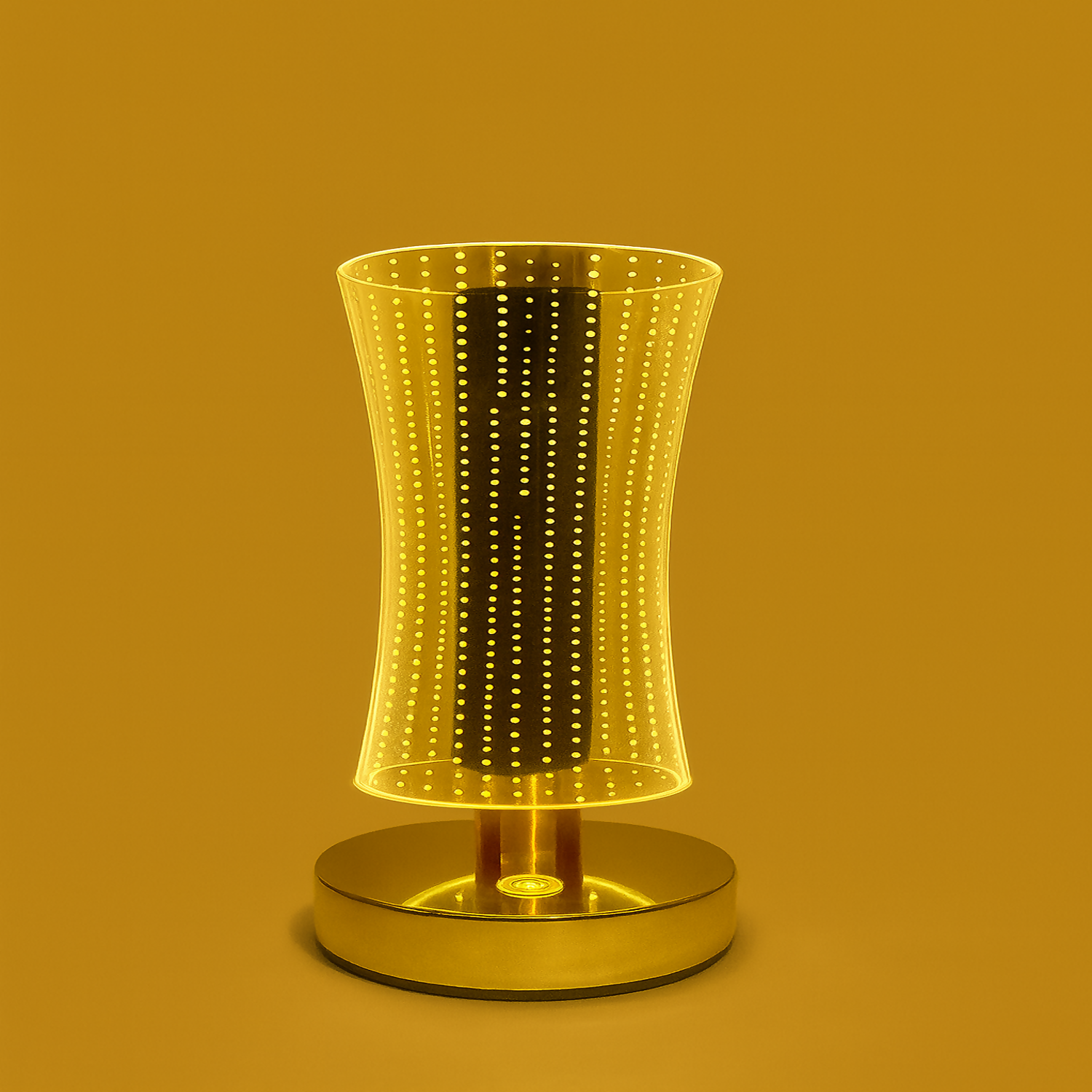 Luxury 3D Acrylic LED Table Lamp with Golden Base for Home Décor | Touch Sensor Night Lamp for Bedroom, Living Room & Hotels | Warm Light Decorative Bedside Lamp | Modern Festival & Gift Lighting for Home