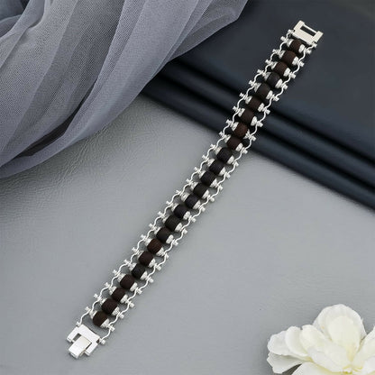 Stylish Karungali Black Bead Silver plated Chain Bracelet for Men Trendy Designer Wrist Wear
