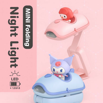 Pink Mini Folding LED Night Light with Clamp Base for Kids