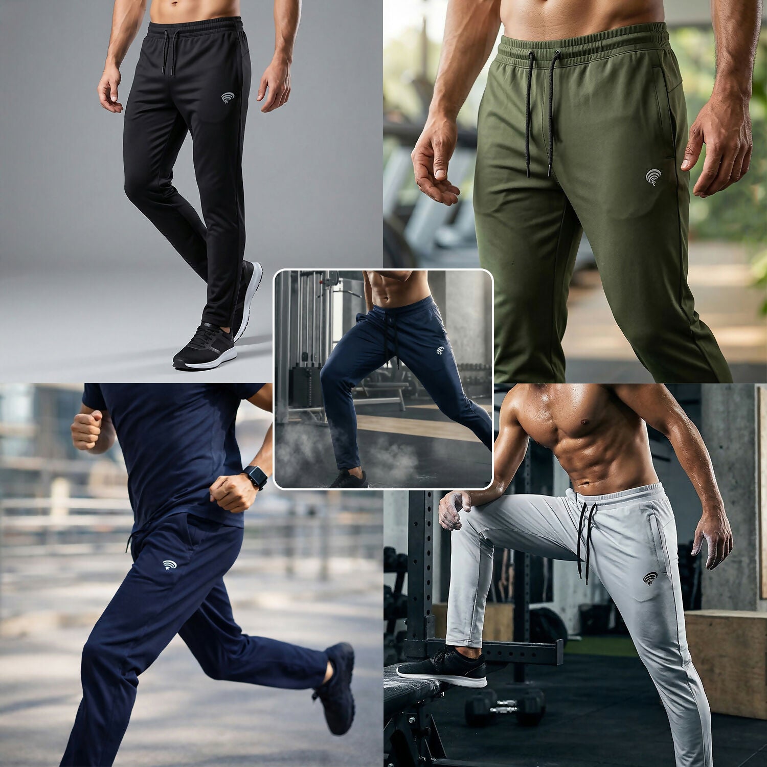 Men’s premium sports track pants side zip pocket detail