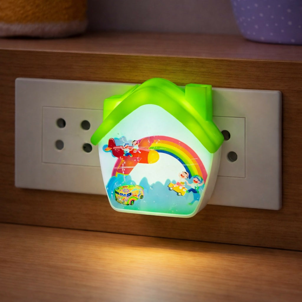 Plug-In LED Night Lamp for Kids Room | Cute House Shape Night Light