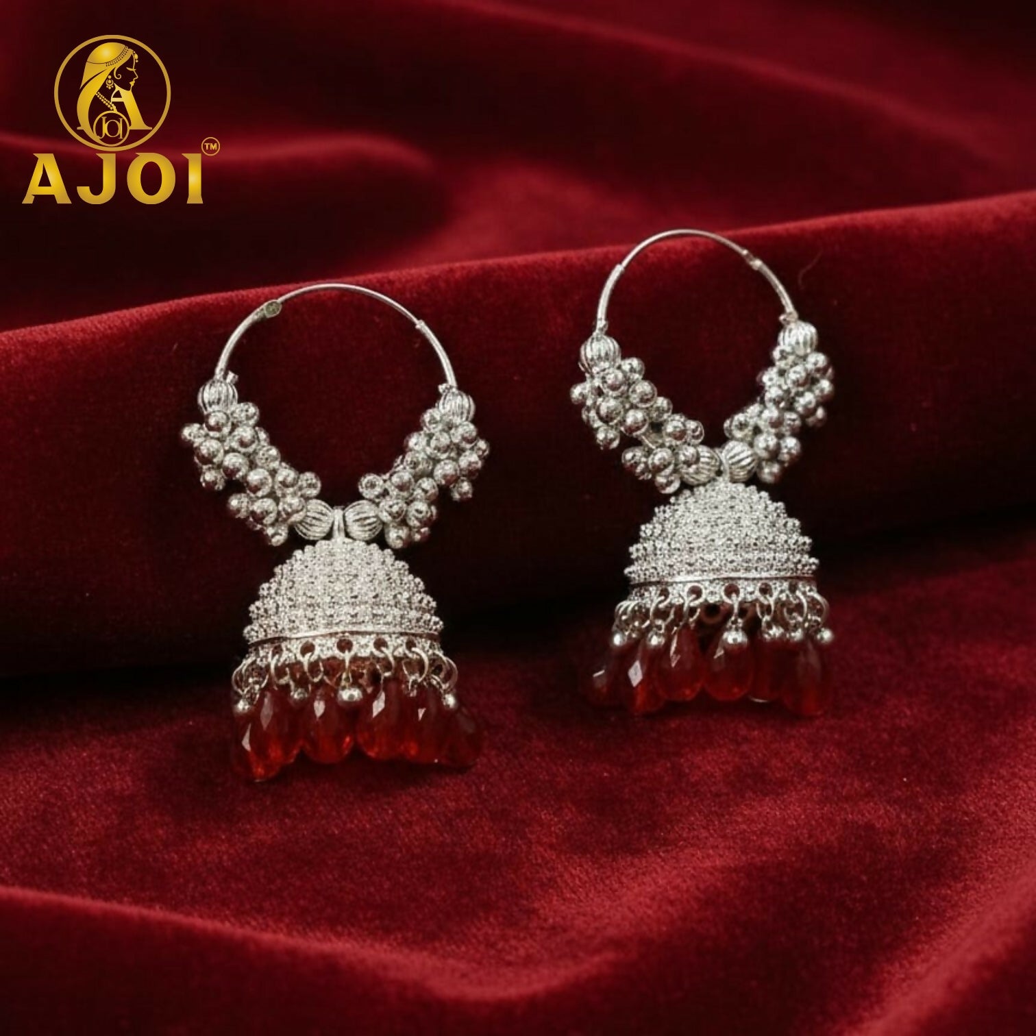 Classic Silver Red with Crimson Drops