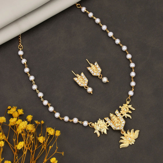 Temple Jewellery Lakshmi Coin Choker with Jhumka Earrings