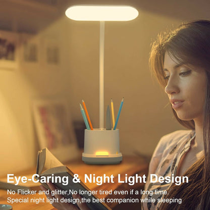 Flexible neck LED desktop lamp for reading and studying