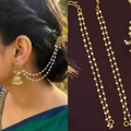 Double Strand Pearl Earring Support Chain Gold Plated Mattilu Kaanchain