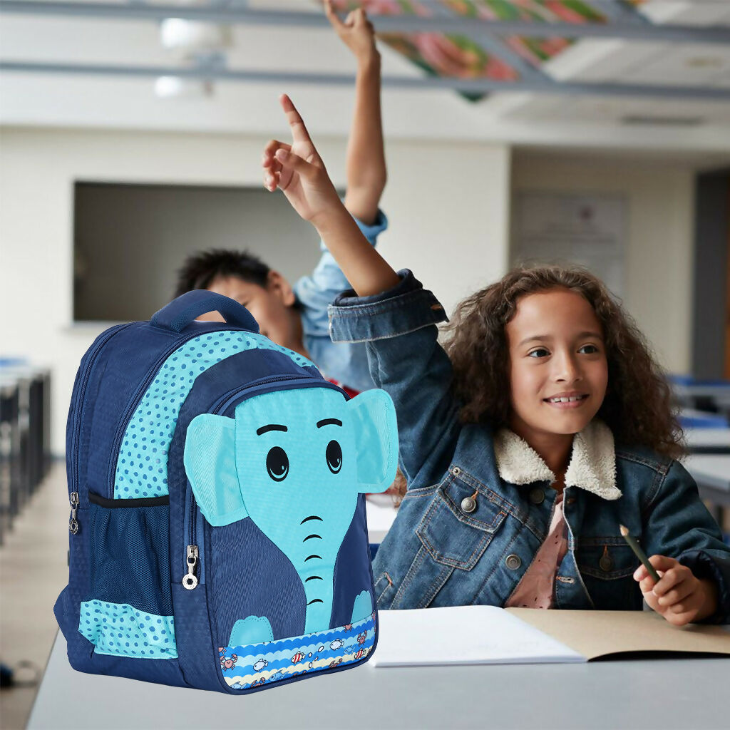 Cute Blue Elephant Kids Backpack for Boys & Girls – Lightweight Preschool School Bag with Cartoon Design, Comfortable Straps & Spacious Compartments