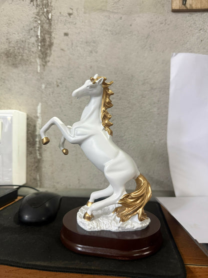 White Elegant Horse Showpiece Statue for Home Decor Tabletop