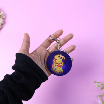 Hanuman Ji Printed Round Keychain – Durable, Vibrant & Lightweight Key Holder
