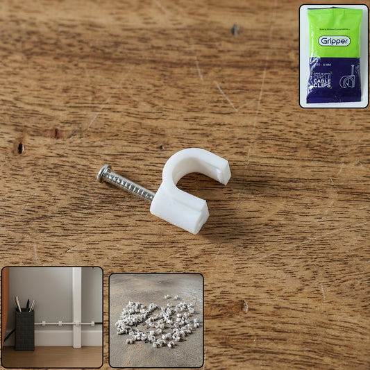 Premium Cable Management Nail Clips for Wire Organization (100 Pc / 6mm)