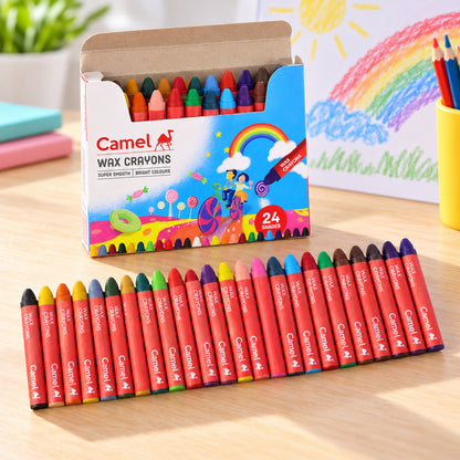 Camel Wax Crayons 24 Shades