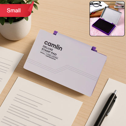 Camlin Deluxe Small Violet Stamp Pad – Long Lasting Ink Pad for Clear Impressions
