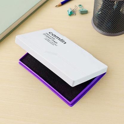 Camlin Deluxe Small Violet Stamp Pad – Long Lasting Ink Pad for Clear Impressions