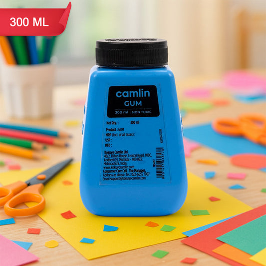 Camlin Gum Adhesive 300 ml – Non-Toxic Glue with Brush Applicator for Paper & Craft Work