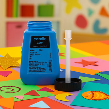 Camlin Gum Adhesive 300 ml – Non-Toxic Glue with Brush Applicator for Paper & Craft Work