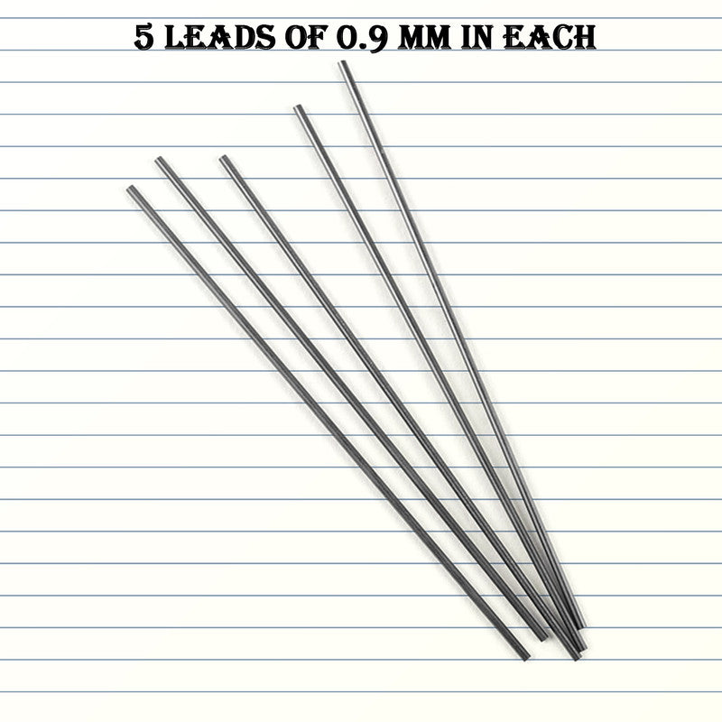 Camlin Hi-Par 0.9 mm Mechanical Pencil Leads – High Polymer Strong Leads for Smooth Writing (Pack of 10 Tubes, 5 Leads in Each)
