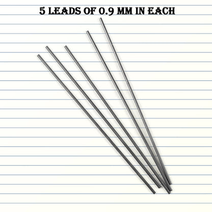 Camlin Hi-Par 0.9 mm Mechanical Pencil Leads – High Polymer Strong Leads for Smooth Writing (Pack of 10 Tubes, 5 Leads in Each)