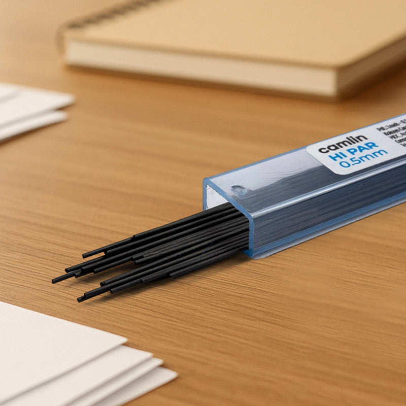 Camlin Hi-Par Leads 0.5 mm HB – High Polymer Mechanical Pencil Leads (10 Tubes Pack)