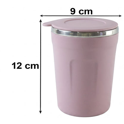 Apex Cozy Coffee Mug 450 ML with Lid and Steel Rim for Desk Use (1 Pc)