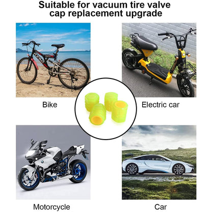 Luminous Tyre Valve Caps – Glow-in-the-Dark Air Stem Covers (4 Pcs / Mix Colour)