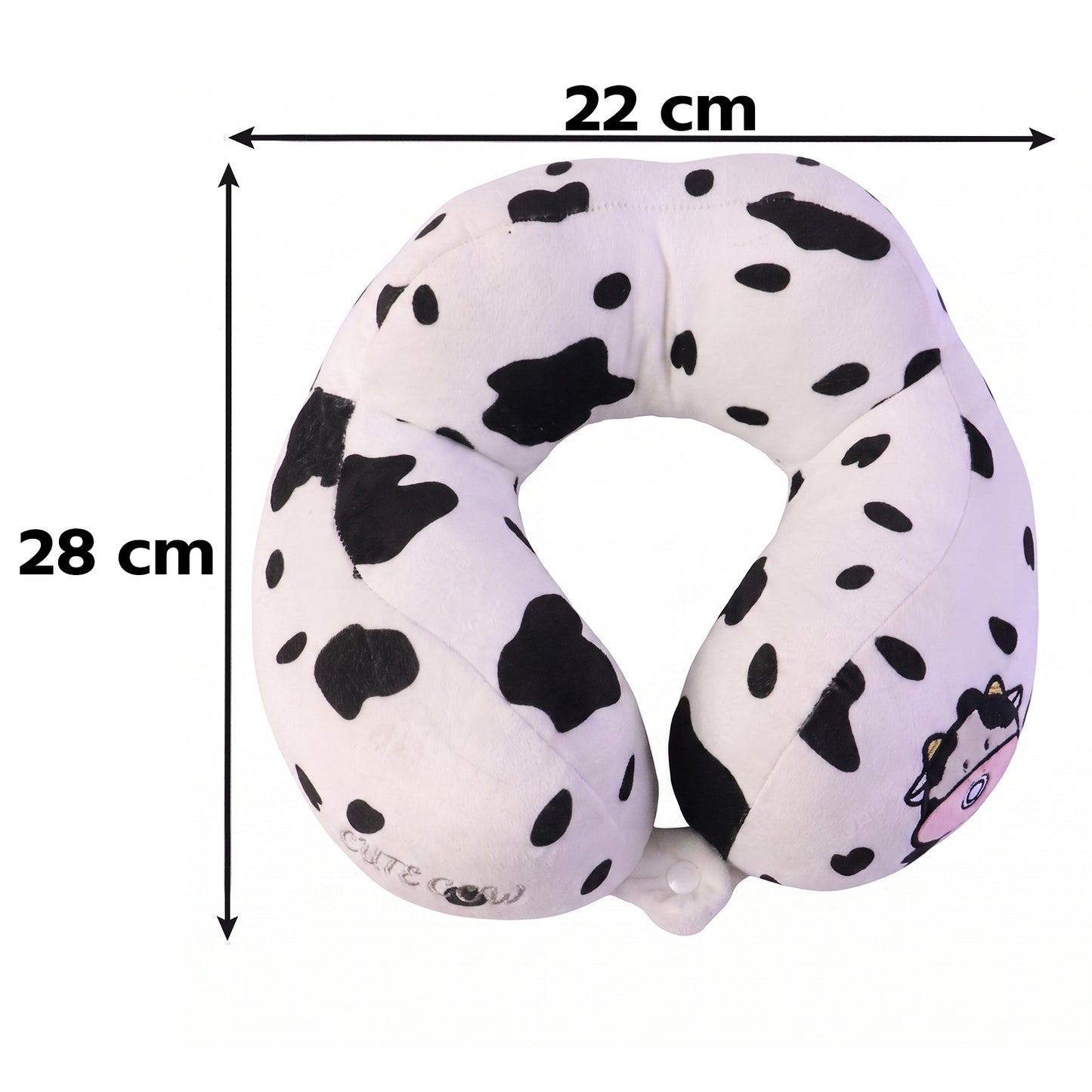 U-Shaped Travel Neck Pillow, Cute Cow Print Soft Plush Pillow for Travel (1 Pc)
