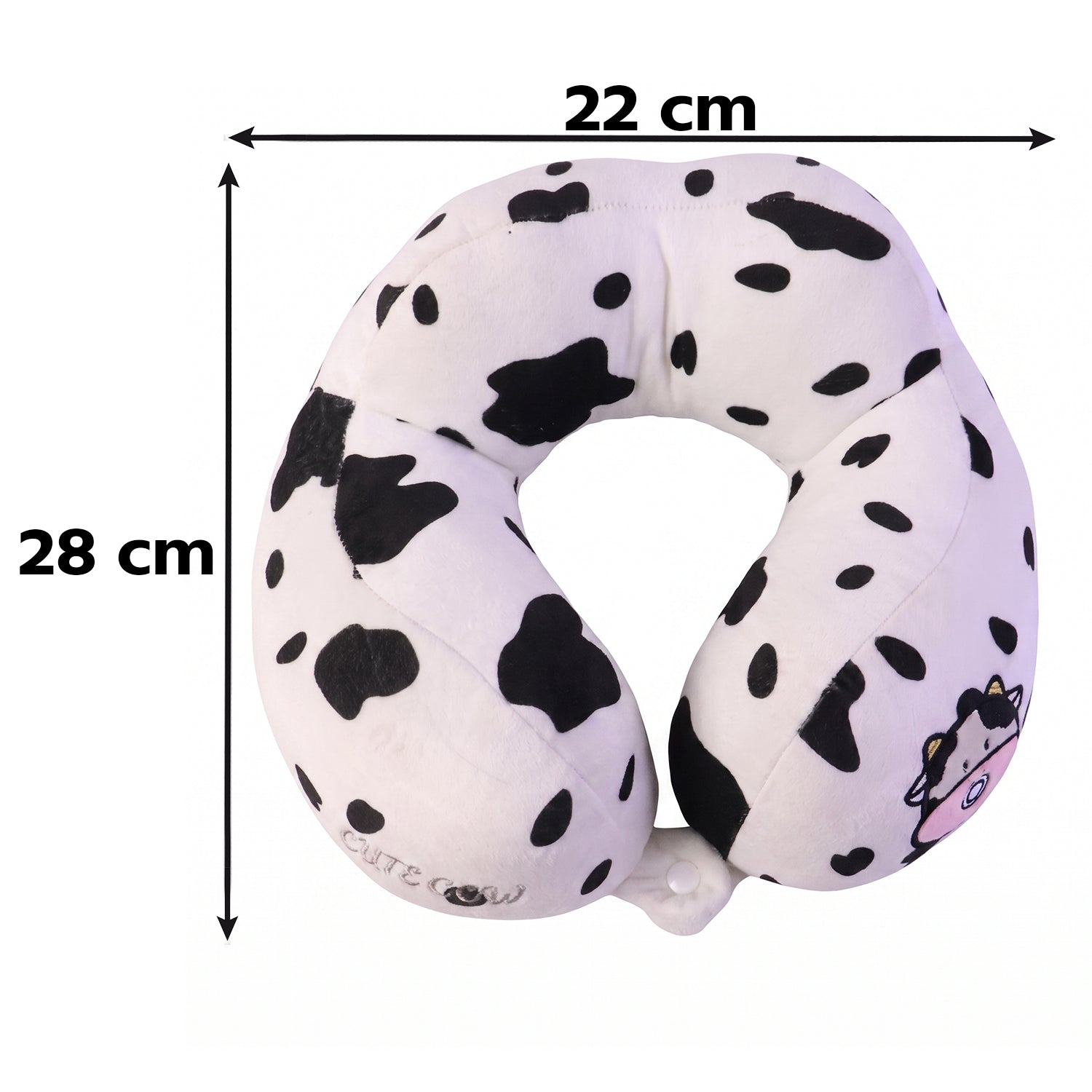 U-Shaped Travel Neck Pillow, Cute Cow Print Soft Plush Pillow for Travel (1 Pc)